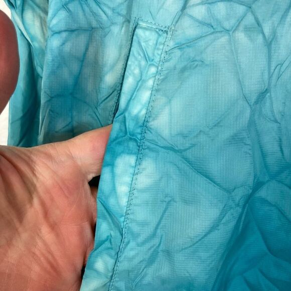 Adidas hooded zip up nylon windbreaker w/ color wash and crinkly texture🎉 - Picture 4 of 14
